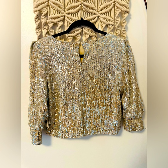 NWT Alexia Admor Size L Sequin Blouse - Picture 3 of 12